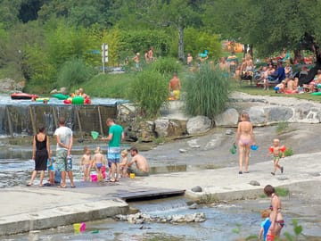 Natural swimming area on the river