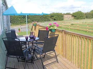 Outdoor table on the deck