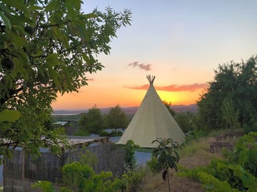 Sunset at the tipi