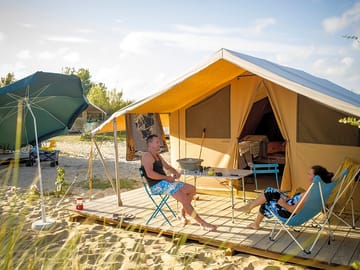 Safari tents by the beach