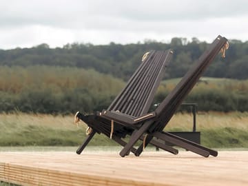 Deck chairs outside each tipi