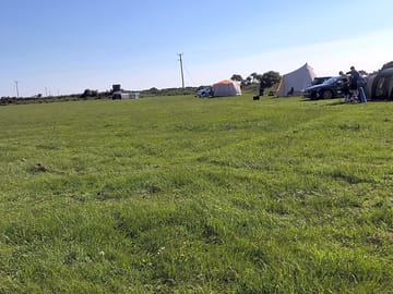 View of field with happy campers