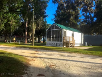 Outside one of the cabins