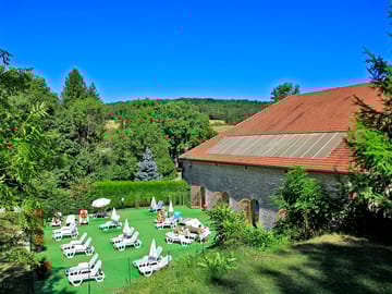 Sun terrace outside the pool building