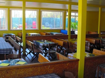Dine at the restaurant for a small fee
