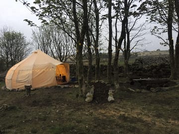 Bell tent at night