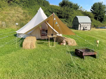 Furnished bell tent exterior