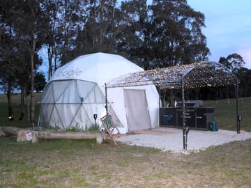 Geodesic dome and barbecue area
