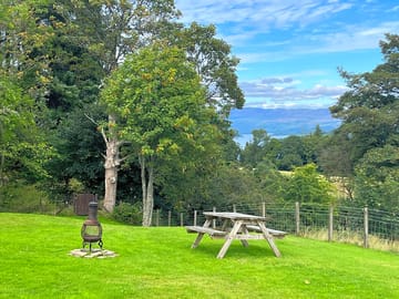 Picnic table and chimenea