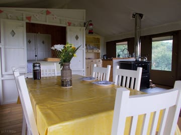 Living space with the double cabin bed