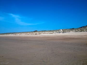 The beach next to the campsite
