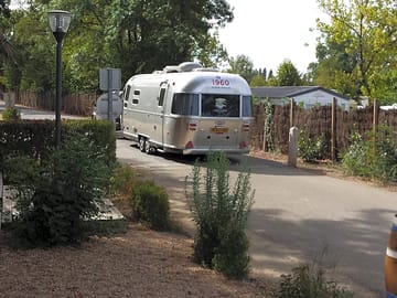 Campervan parked on the site