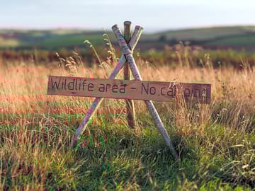 A sign to preserve the habitat areas