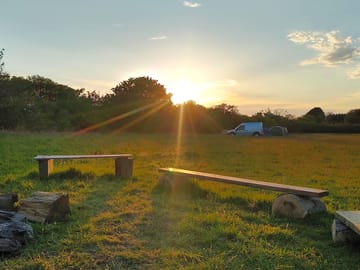 View of the pitches from the firepit area