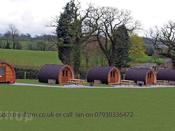 Camping cabin site at box tree farm