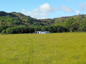 Non-electric grass tent or trailer tent pitch