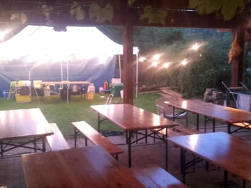 Outside terrace tables