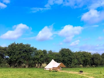 Bell tent in the field
