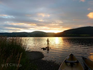 Fishing at waterside