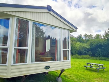Static caravan exterior view