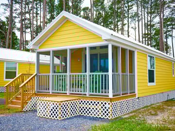 Try out tiny living by staying in one of the cottages