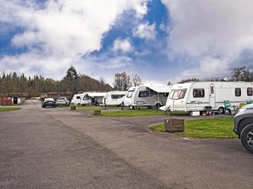 Distant view of caravans and pitches