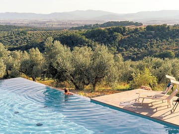 Pool with countryside views