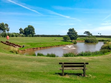 Fishing lake with fountain