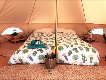 Inside the tent