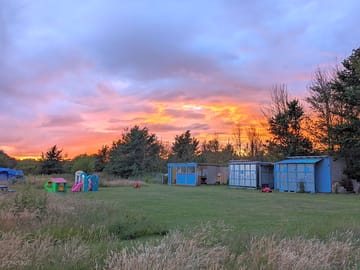 Sunset over the site