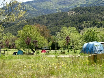 Pitches overlooking the nearby hills