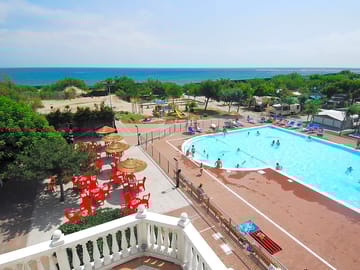 Panoramic view of the swimming pool area