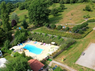Centrally-located heated pool