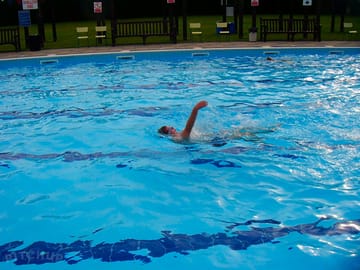 Us swimming in the pool