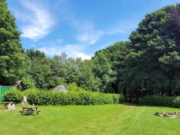 Field has a fire pit in the centre