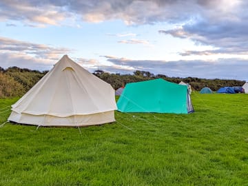 Tents at sunset