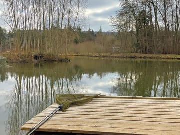 Lake in front of the cabin