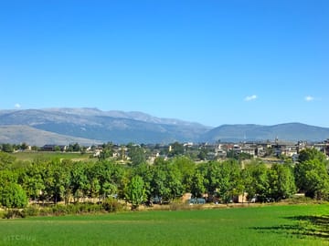 View over the mountains on a clear day