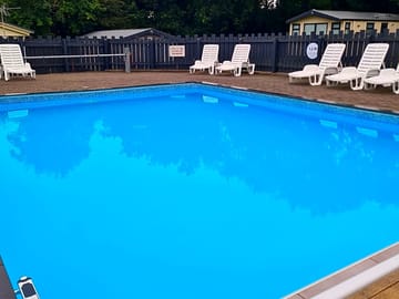 The pool area