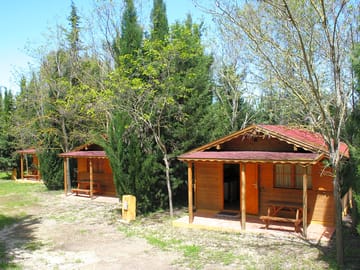 Outside some of the bungalows