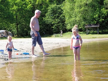 Paddling at the lake beach