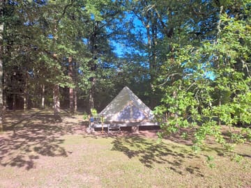 Shaded bell tent