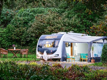 Outside the caravan