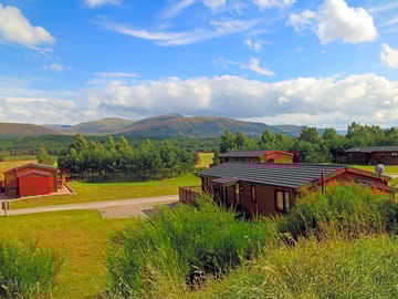 Views from Dalraddy Holiday Park towards the Cairngorm Mountains