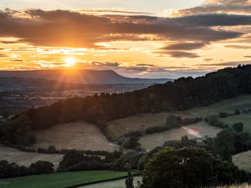 Mountain and farmland views