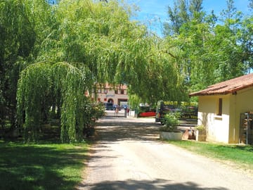 Path and toilet block