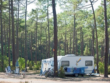 Caravan pitched up