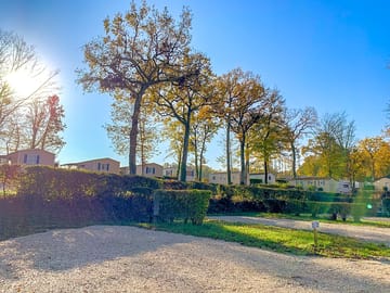 Shaded grass and gravel pitches