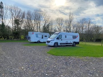 Electric hook-up and water point on hardstanding pitches