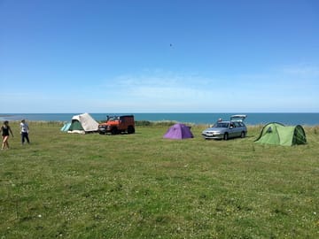 Just a few yards from the shore